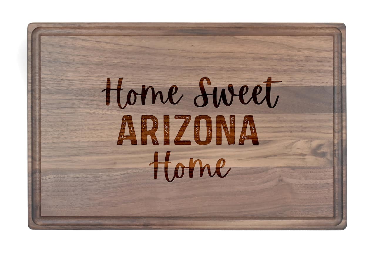 Home Sweet State Home 17" x 11" Walnut Cutting Board